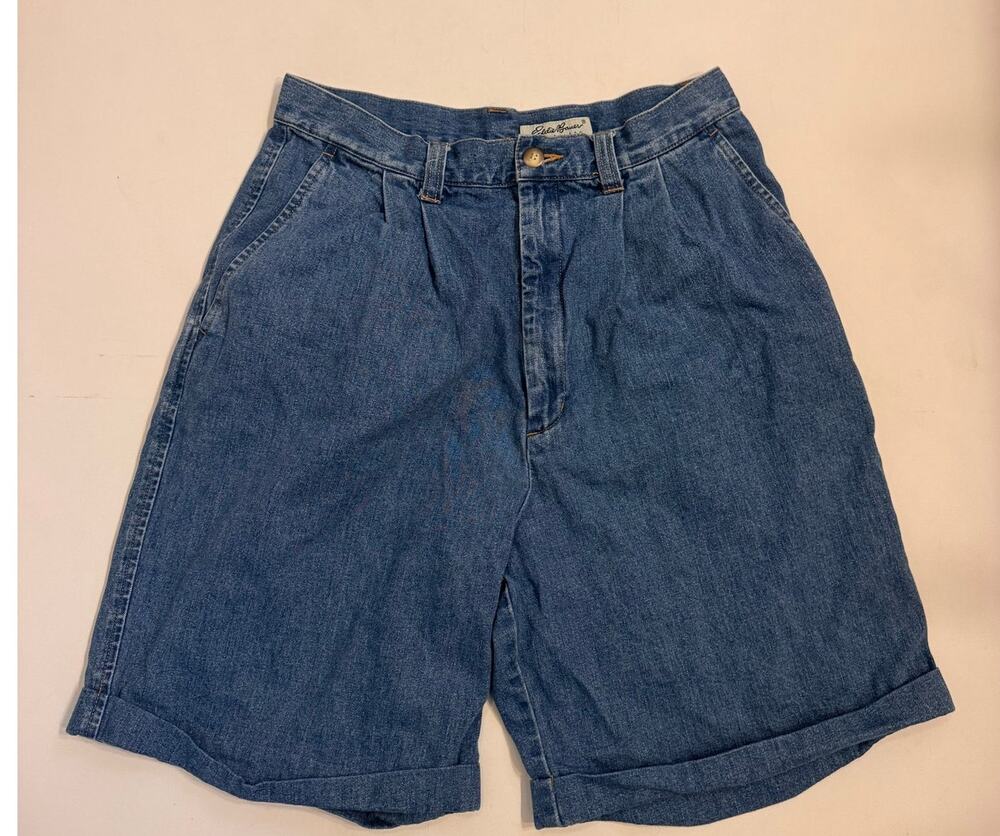 Vtg Eddie Bauer Women's Mom Shorts Sz 14 100% Cotton Dark Wash